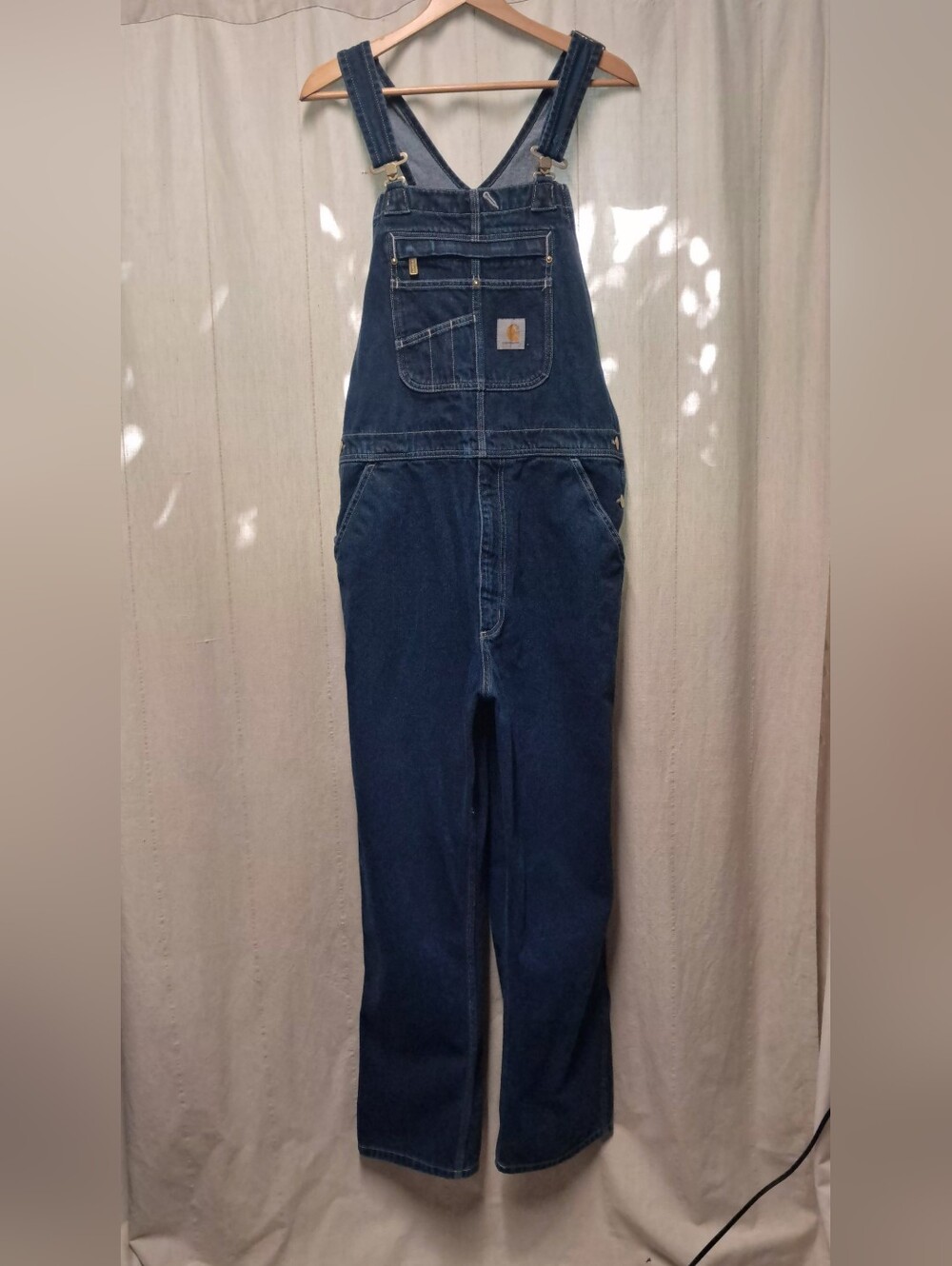 Carhartt Classic Loose-Fit Denim Bib Overalls 34 X 32